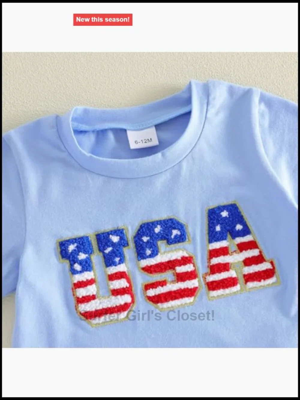 Toddler 4th of July Outfit Girl USA Print Short Sleeve Shirt and Tulle Skirt Set